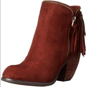Not Rated Flippin Fringe Rust Ankle Booties